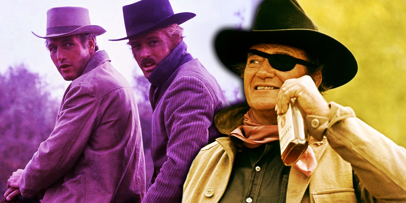 An edited image of Butch Cassidy and the Sundance Kid (1969) and True Grit (1969)