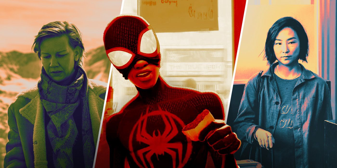 Miles Morales in Spider-Man: Across the Spider-Verse, Greta Lee in Past Lives, and Sandra Hüller in Anatomy of a Fall