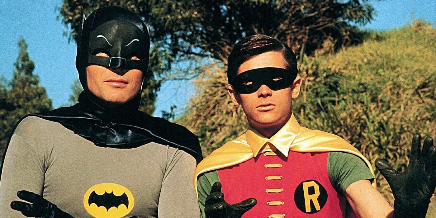 Adam West as Batman and Burt Ward as Robin in the 1966 Batman series