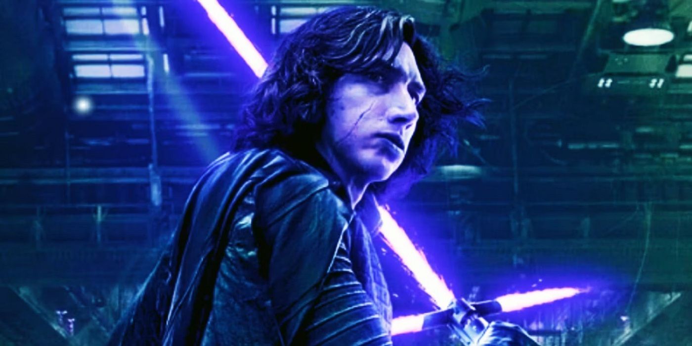 Ben Solo with an indigo lightsaber