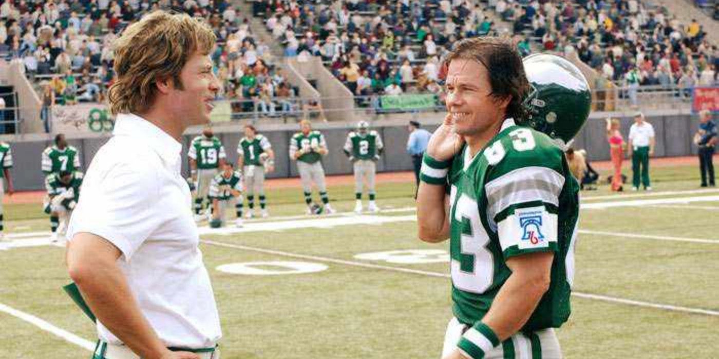 Mark Wahlberg's Vince Papale speaks to his coach, Dick, played by Greg Kinnear