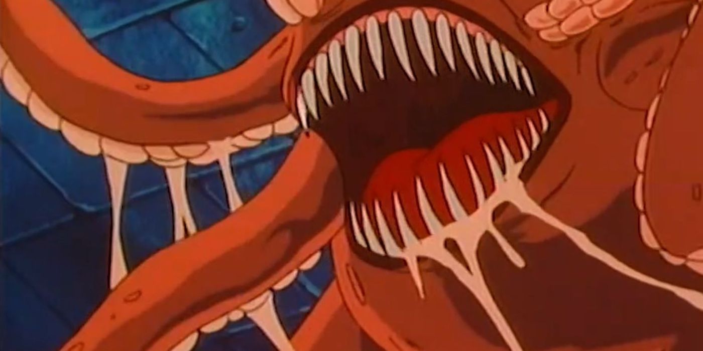 A monster opens its mouth in The Real Ghostbusters