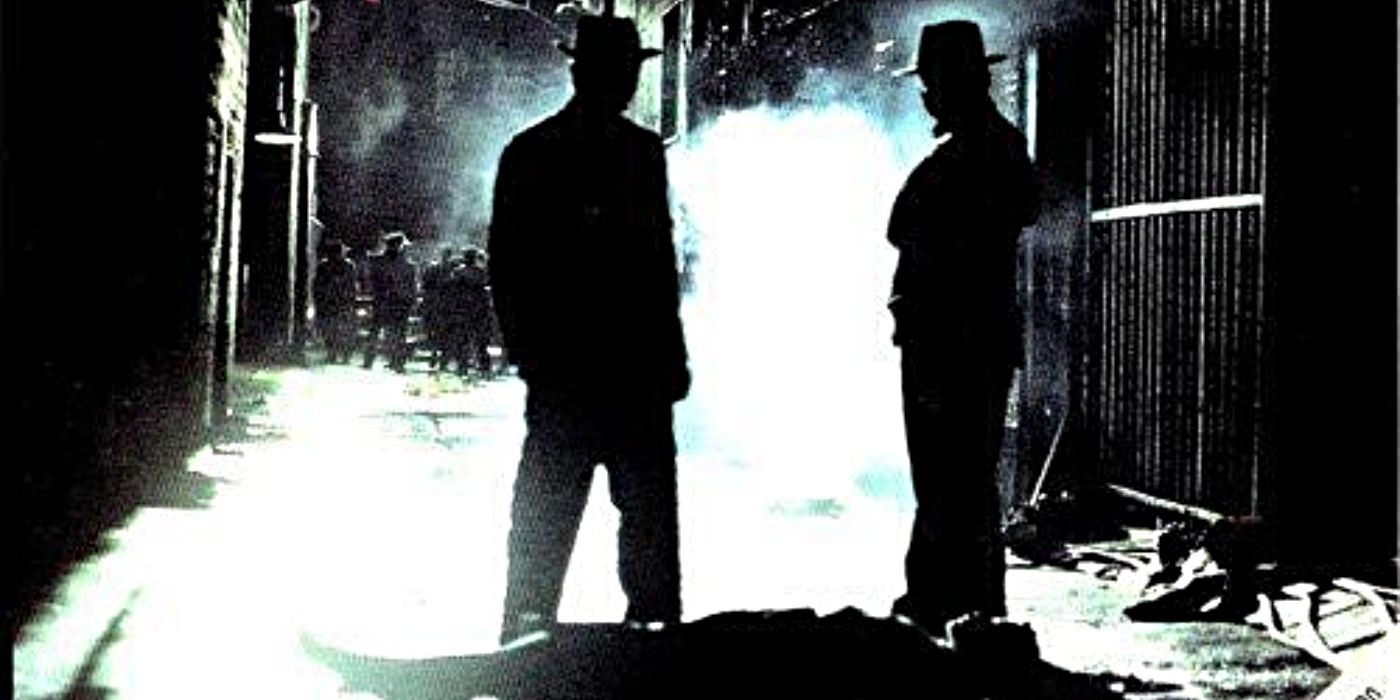 Fallen Angels post cover image two detectives standing over a body on a street at night