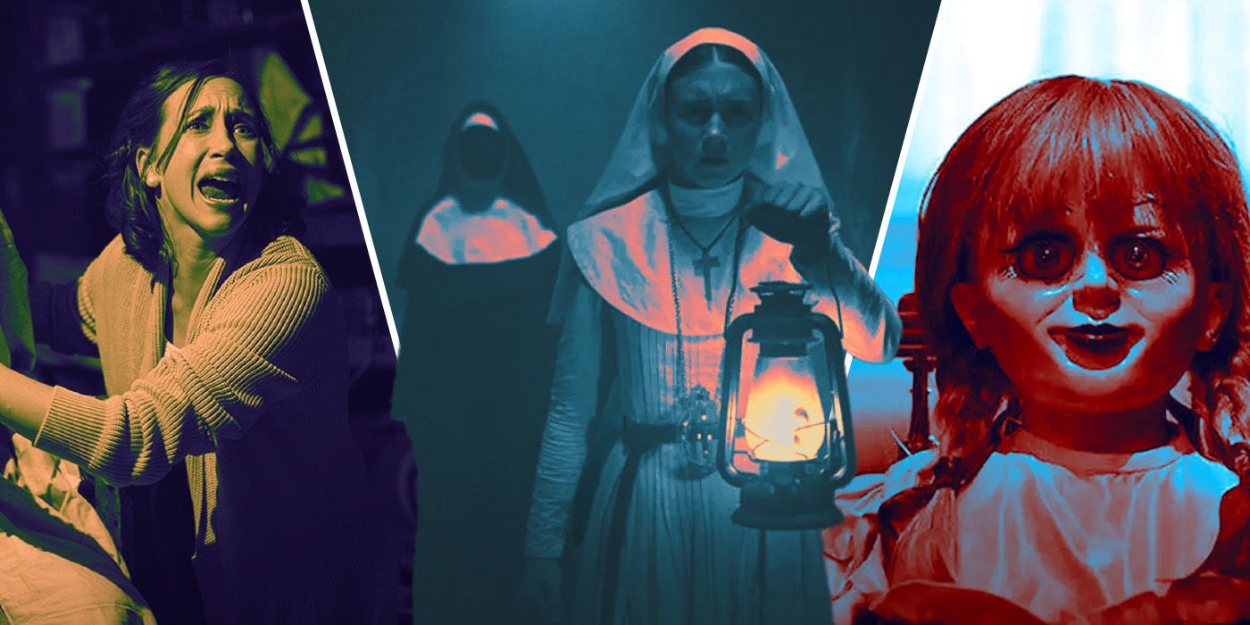 An edited image of The Conjuring, The Nun, and Annabelle
