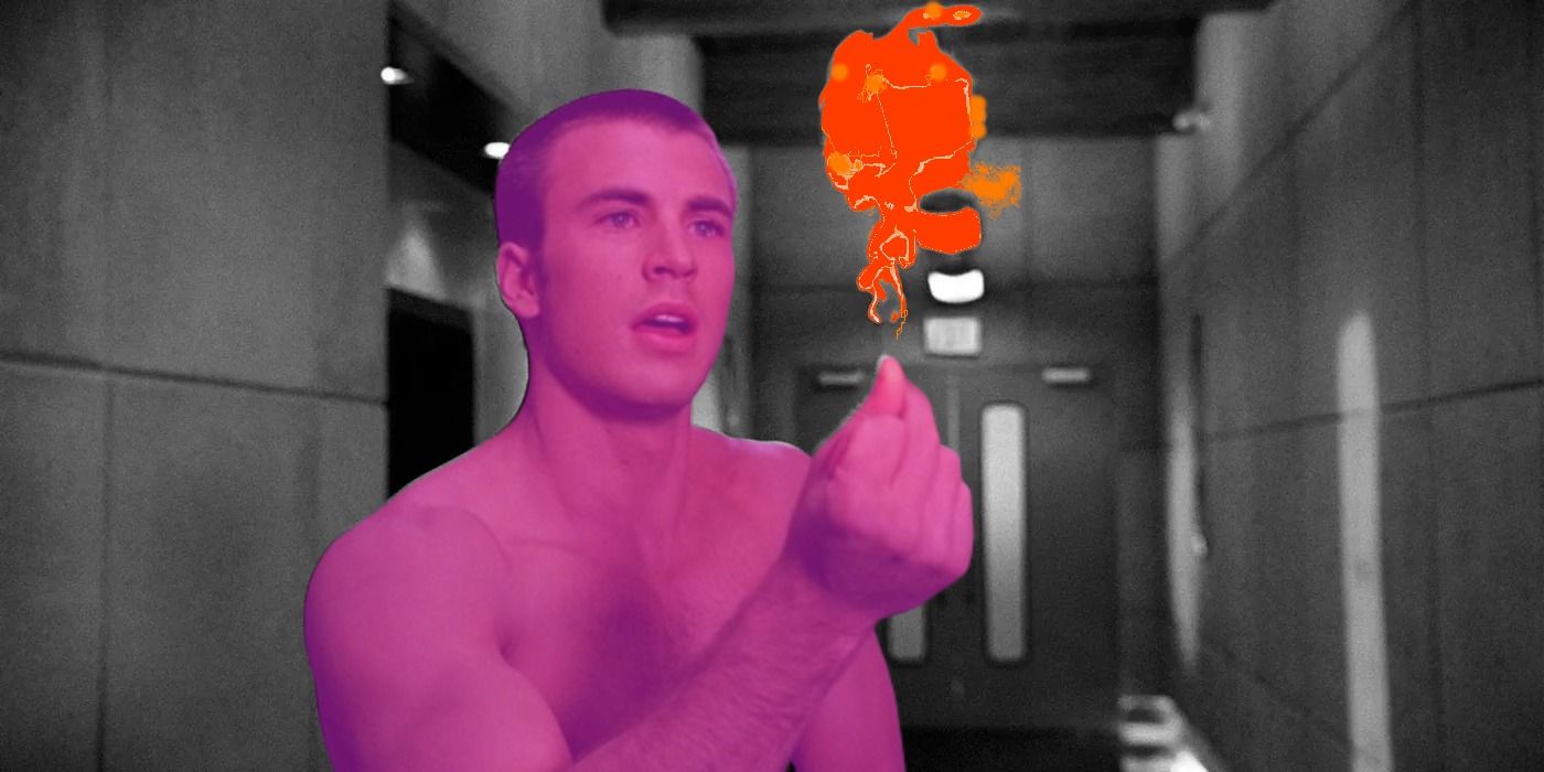 Chris Evans is pink and playing with fire in Fantastic Four