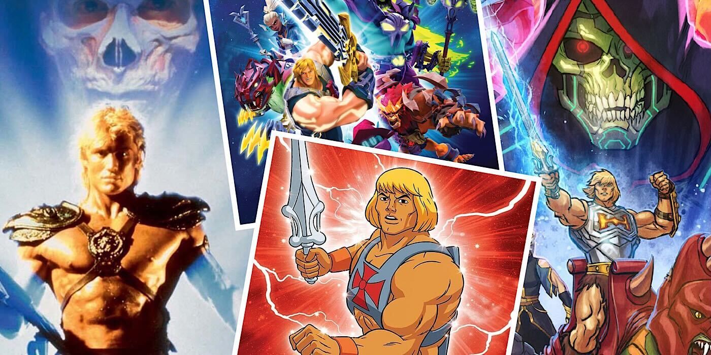 Live action and animated iterations of Masters of the Universe in collage