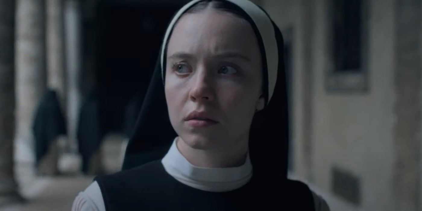 Sydney Sweeney looking scared in Immaculate.