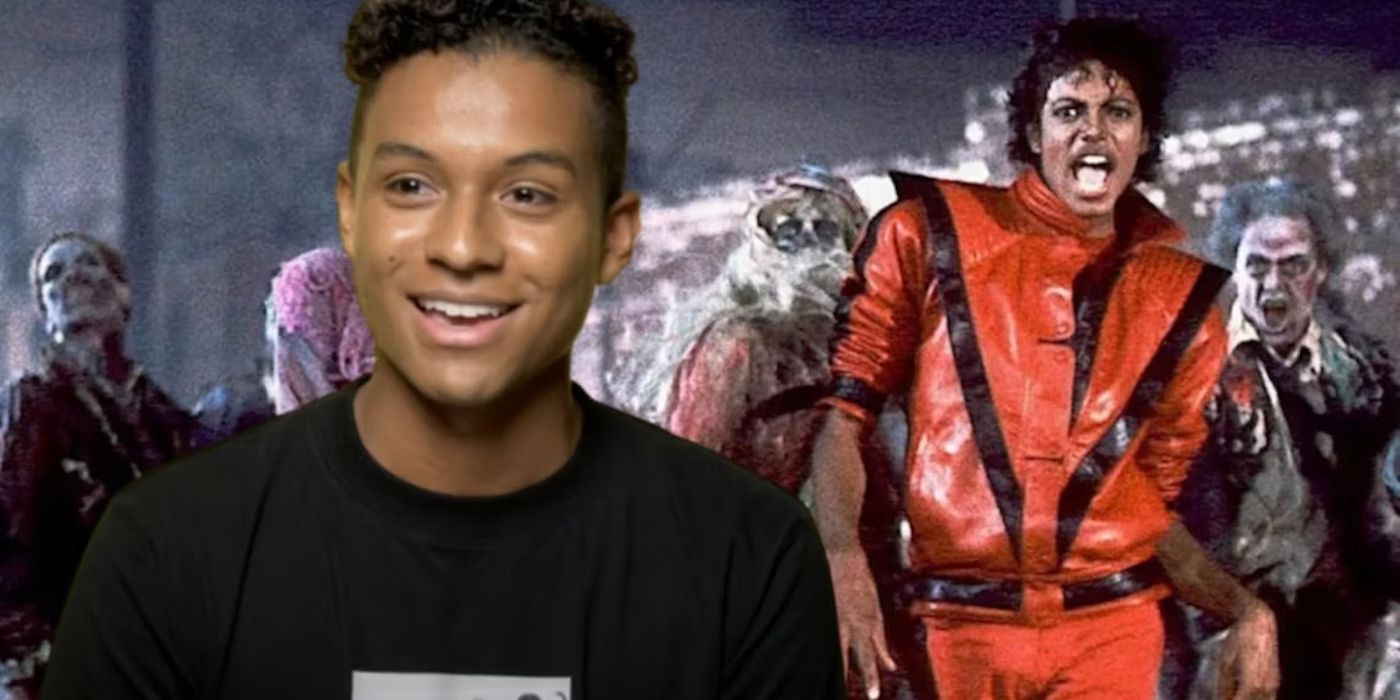 Jaafar Jackson superimposed over Michael Jackson's Thriller video