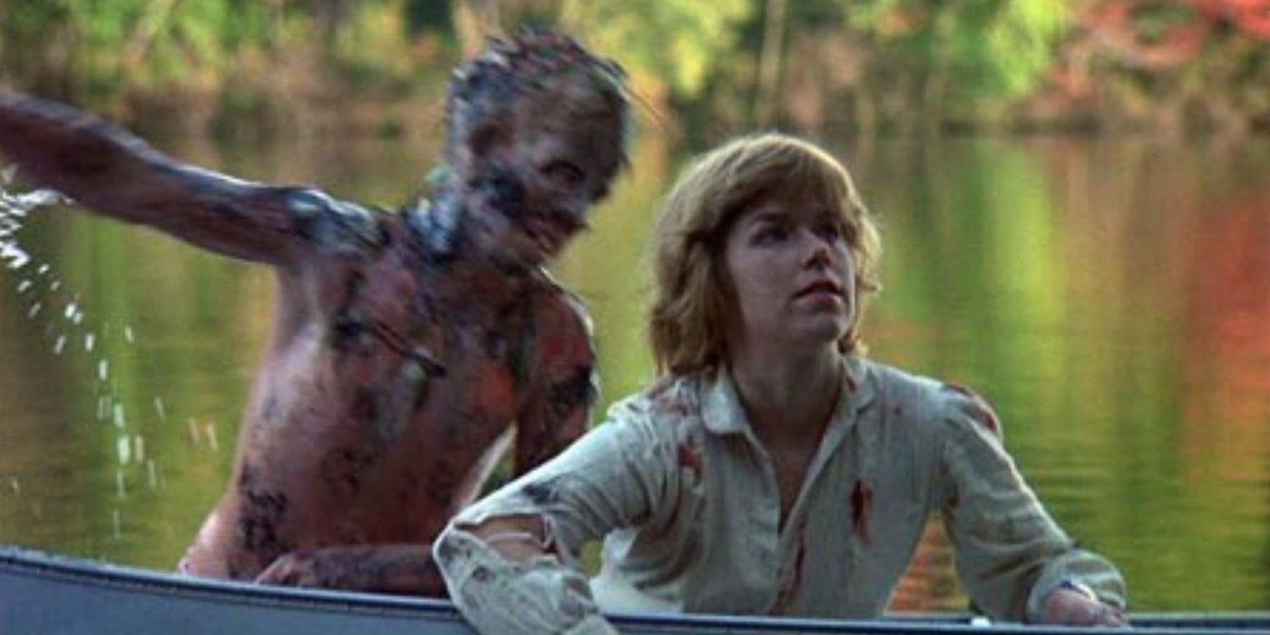 Jason attacks the final girl, Alice on Crystal Lake 
