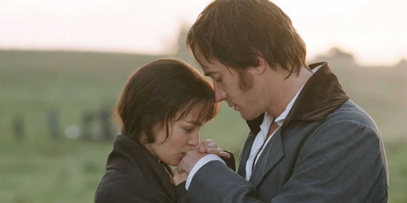 Keira Knightley in rolul Elizabeth si Matthew Macfadyen in rolul domnului Darcy in Pride & Prejudice