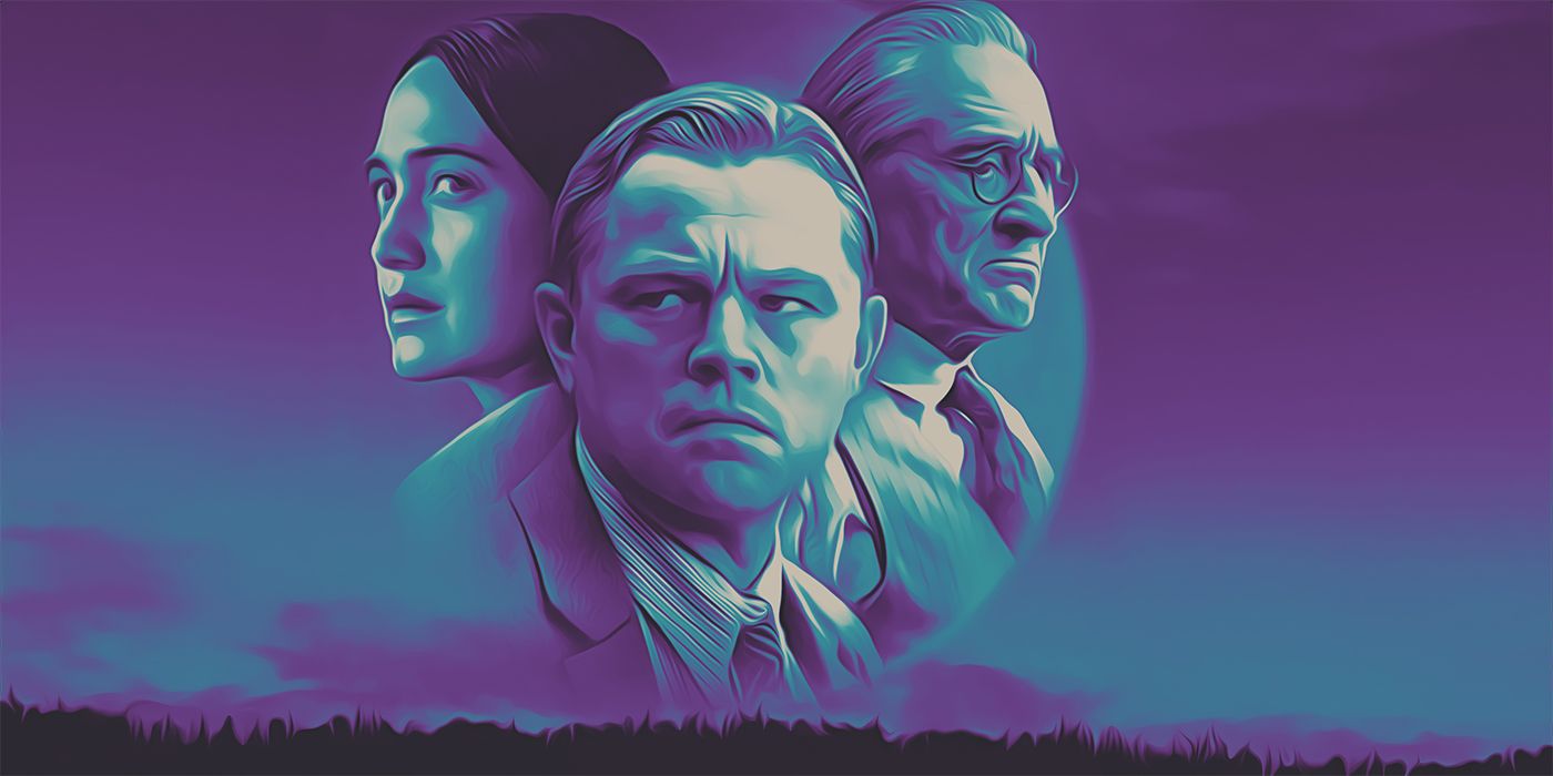 Leonardo DiCaprio, Robert De Niro, and Lily Gladstone as Ernest, William, and Mollie in Killers of the Flower Moon