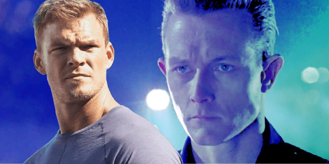Alan Ritchson as Jack Reacher and Robert Patrick as T-1000 in Terminator 2