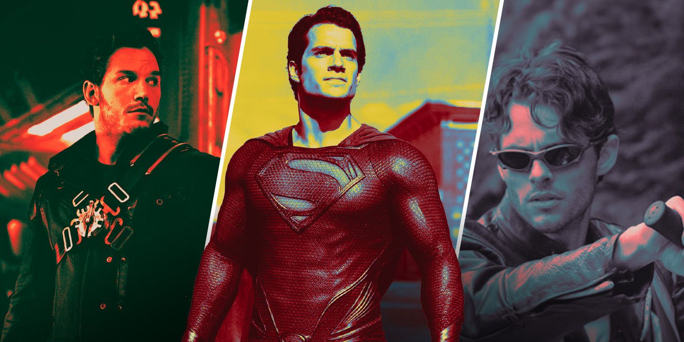 An edited image of Chris Pratt as Star-Lord, Henry Cavill as Superman, and James Marsden as Cyclops