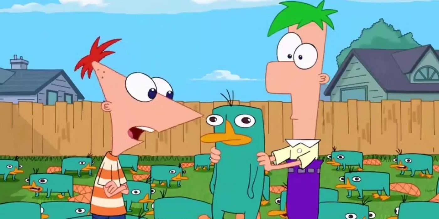 Phineas and Ferb with Perry