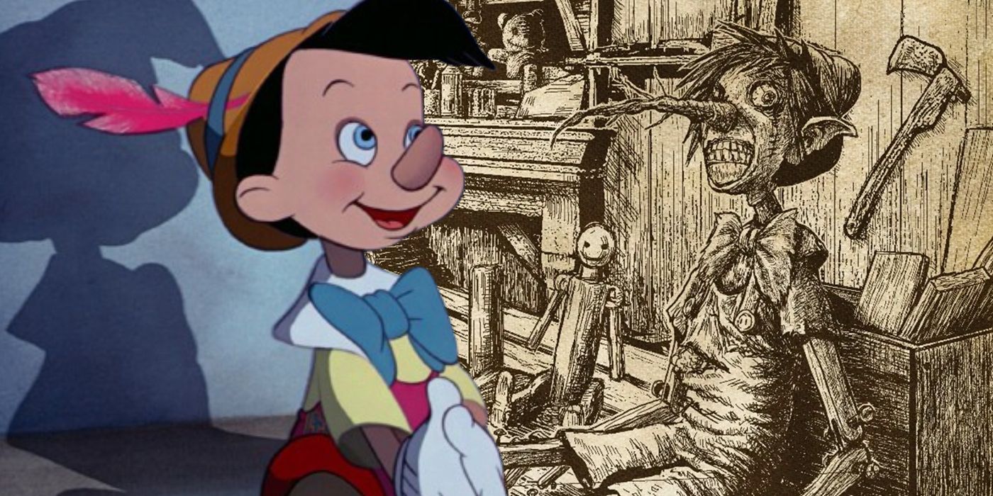 Disney's Pinocchio alongside an image of Pinocchio: Unstrung.
