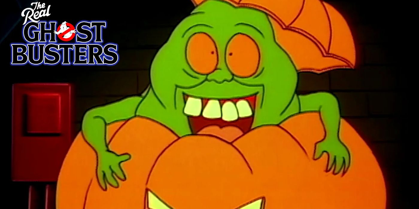 Slimer is in a pumpkin in The Real Ghostbusters
