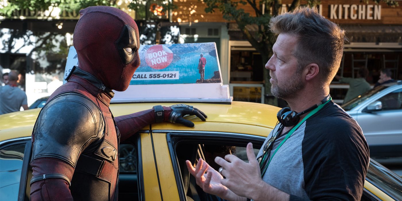 Ryan Reynolds sendo dirigido por David Leitch em Deadpool