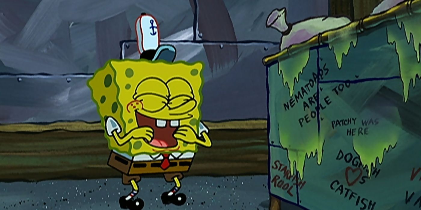 SpongeBob at a dumpster in Sailor Mouth spongebob episode (1)