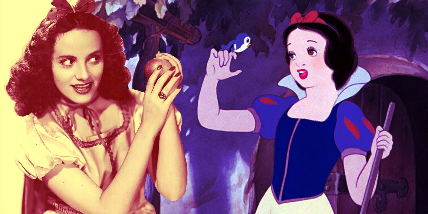 An image of Snow White and the actor who voiced her, Adriana Casselotti