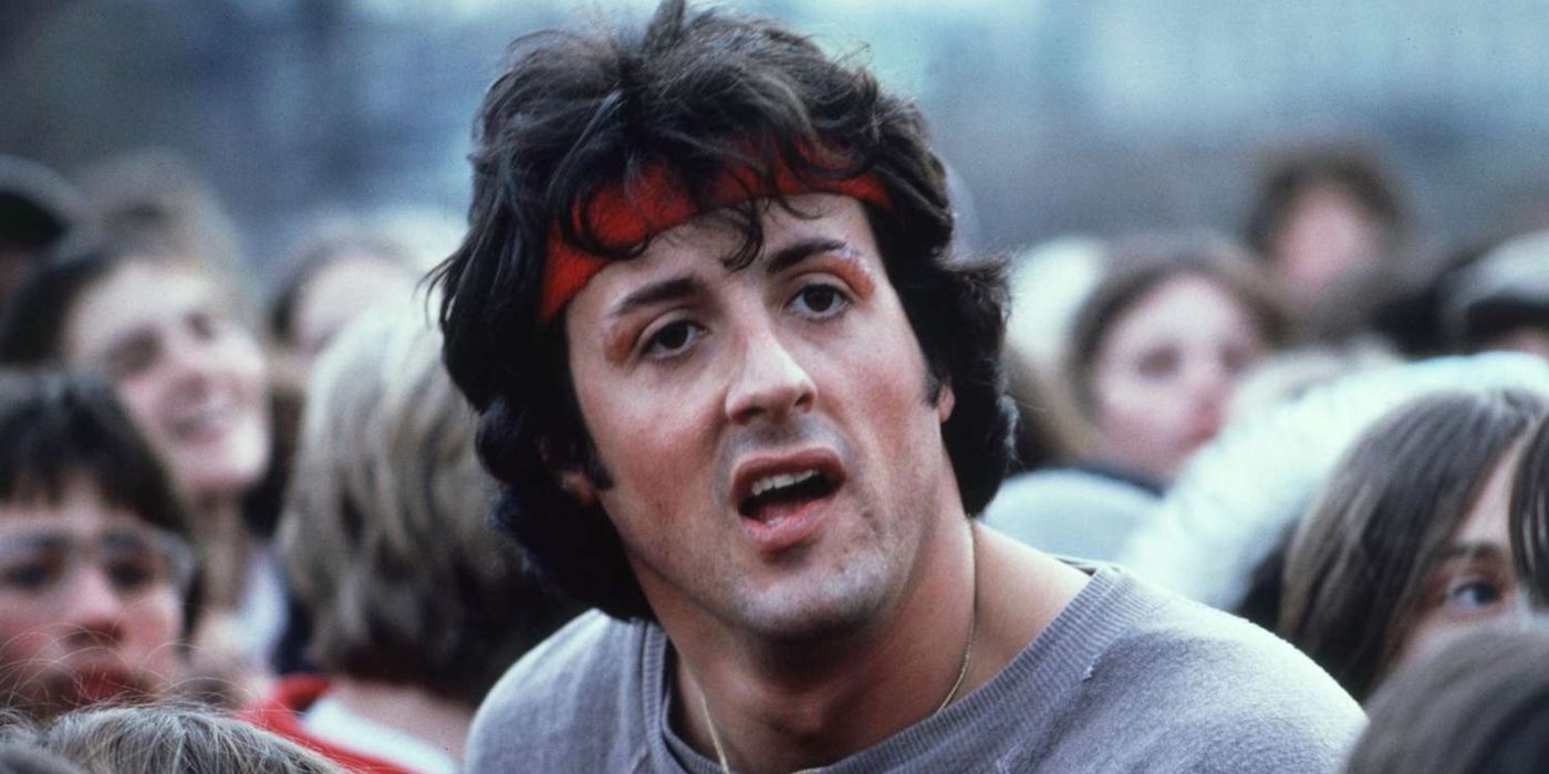 Sylvester Stallone wearing a red headband in Rocky