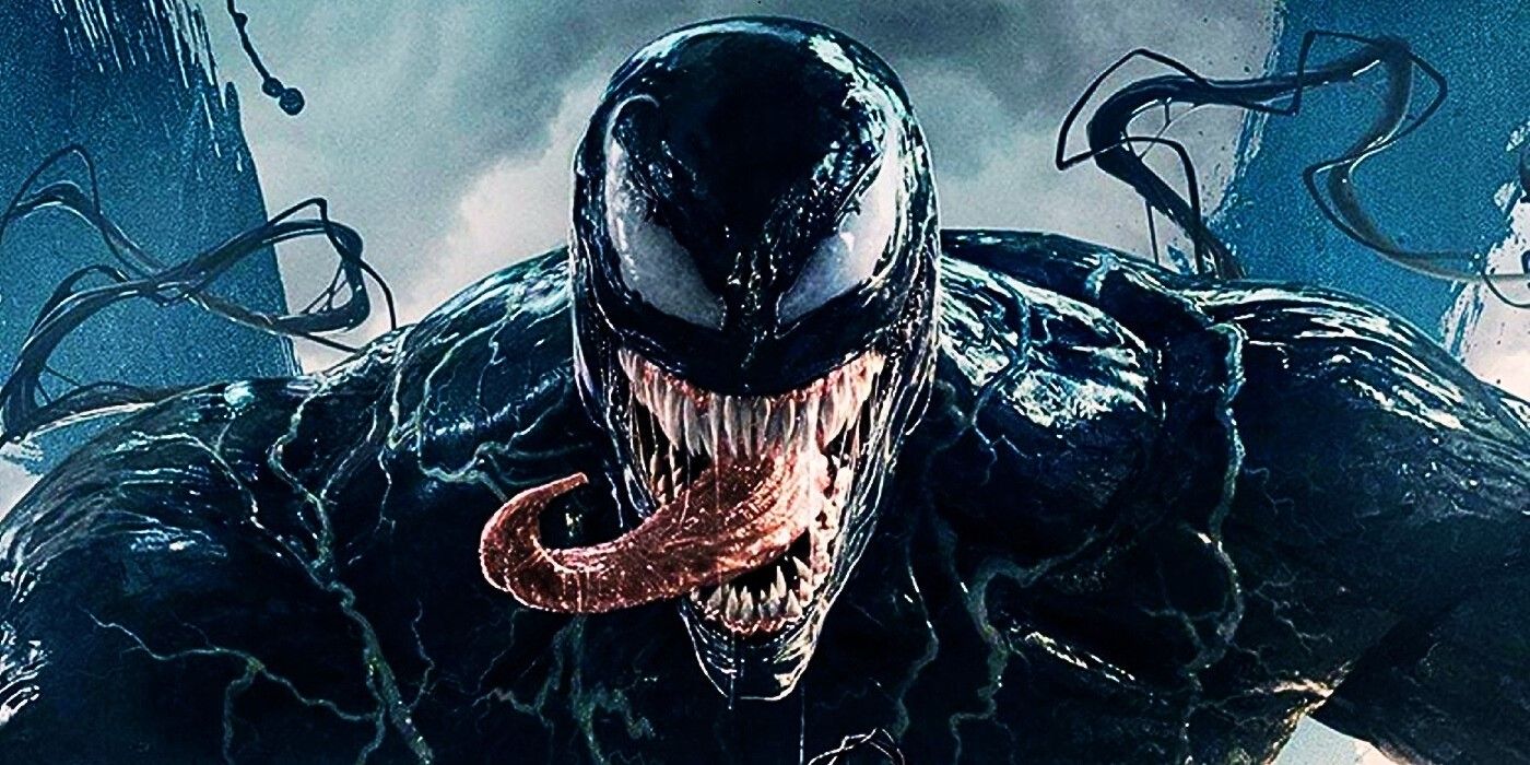 Venom sticking his tongue out.