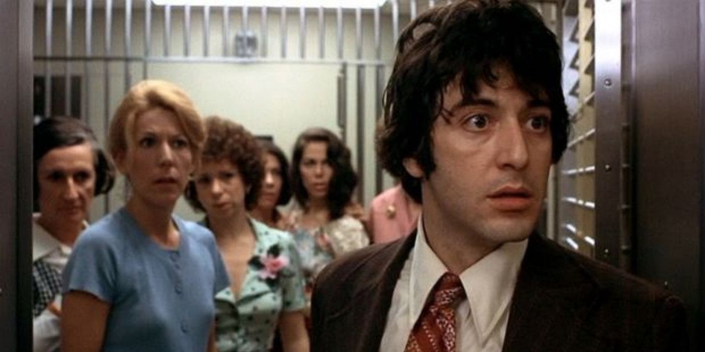 Al Pacino as Sonny looking into a large bank vault in Dog Day Afternoon