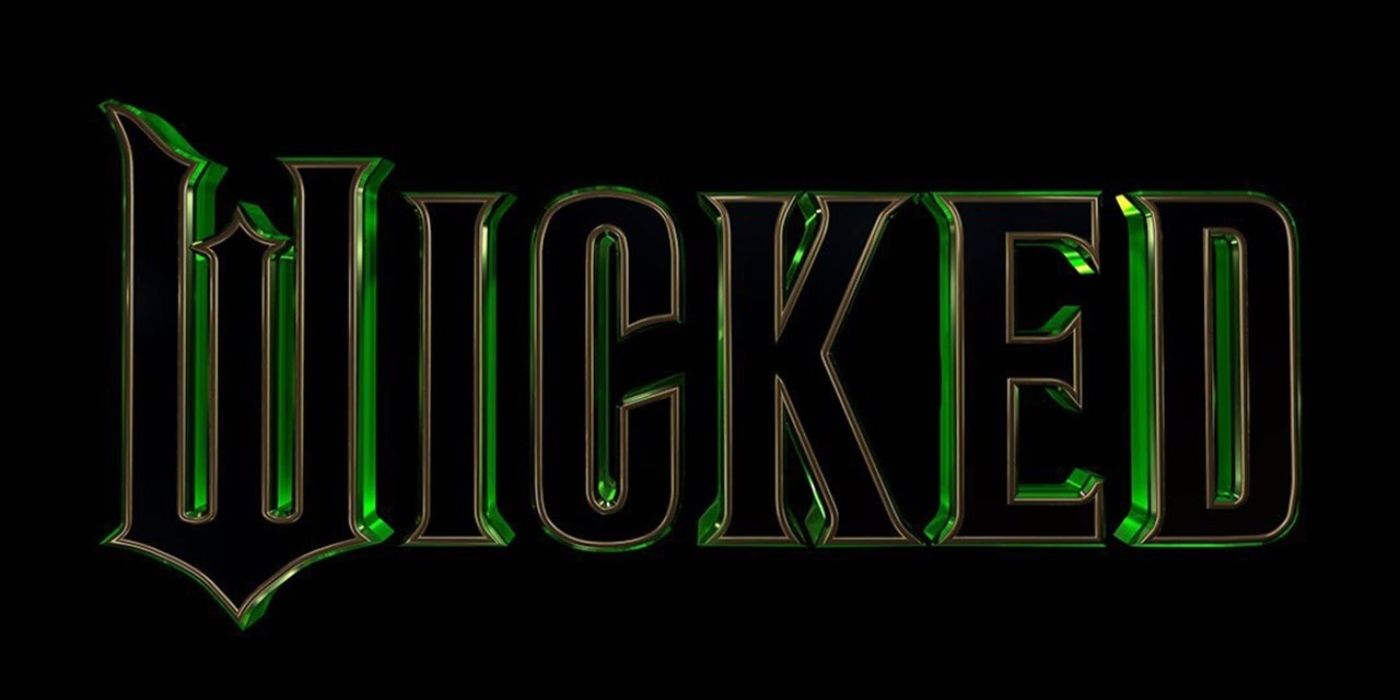 The official Wicked logo with the title and black background surrounded by a green outline of letters