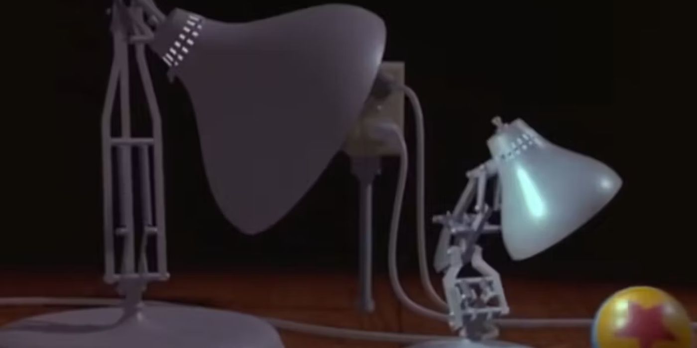 Two lamps and a ball are pictured in Luxo Jr (1986)