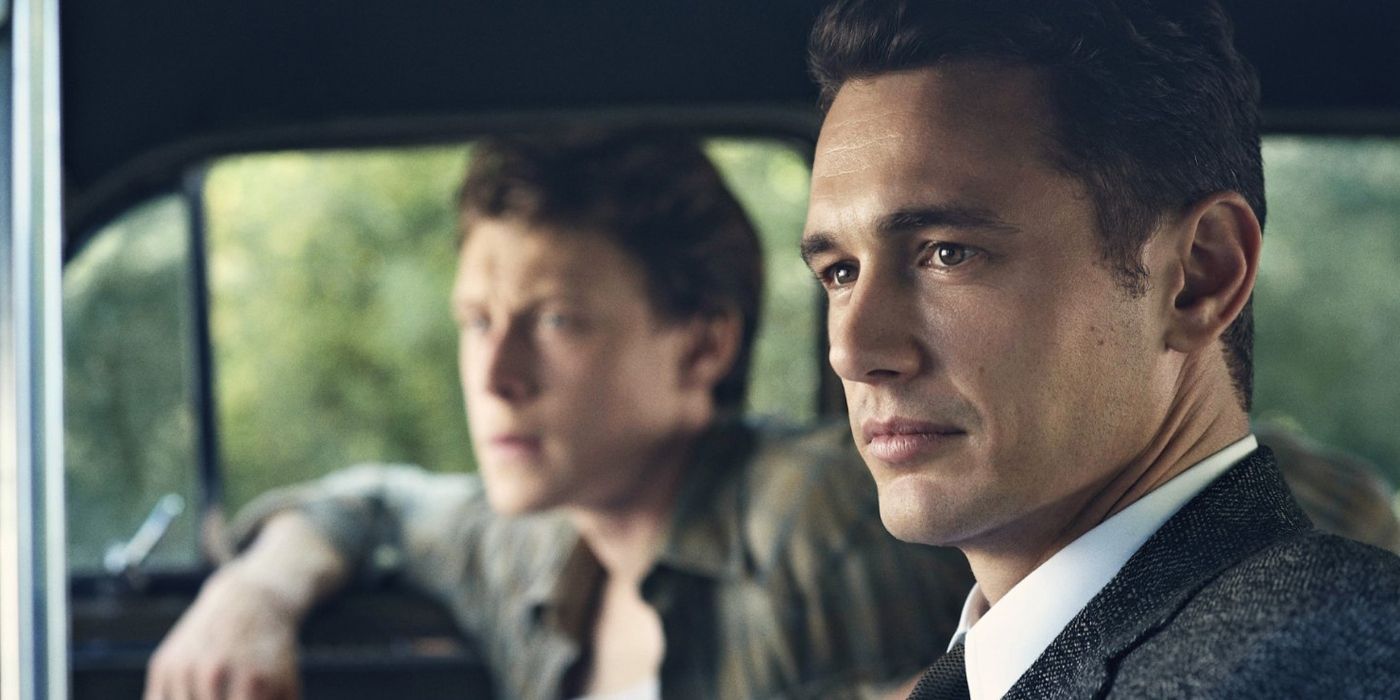 James franco and george MacKay sit in a car in the miniseries 11.22.63