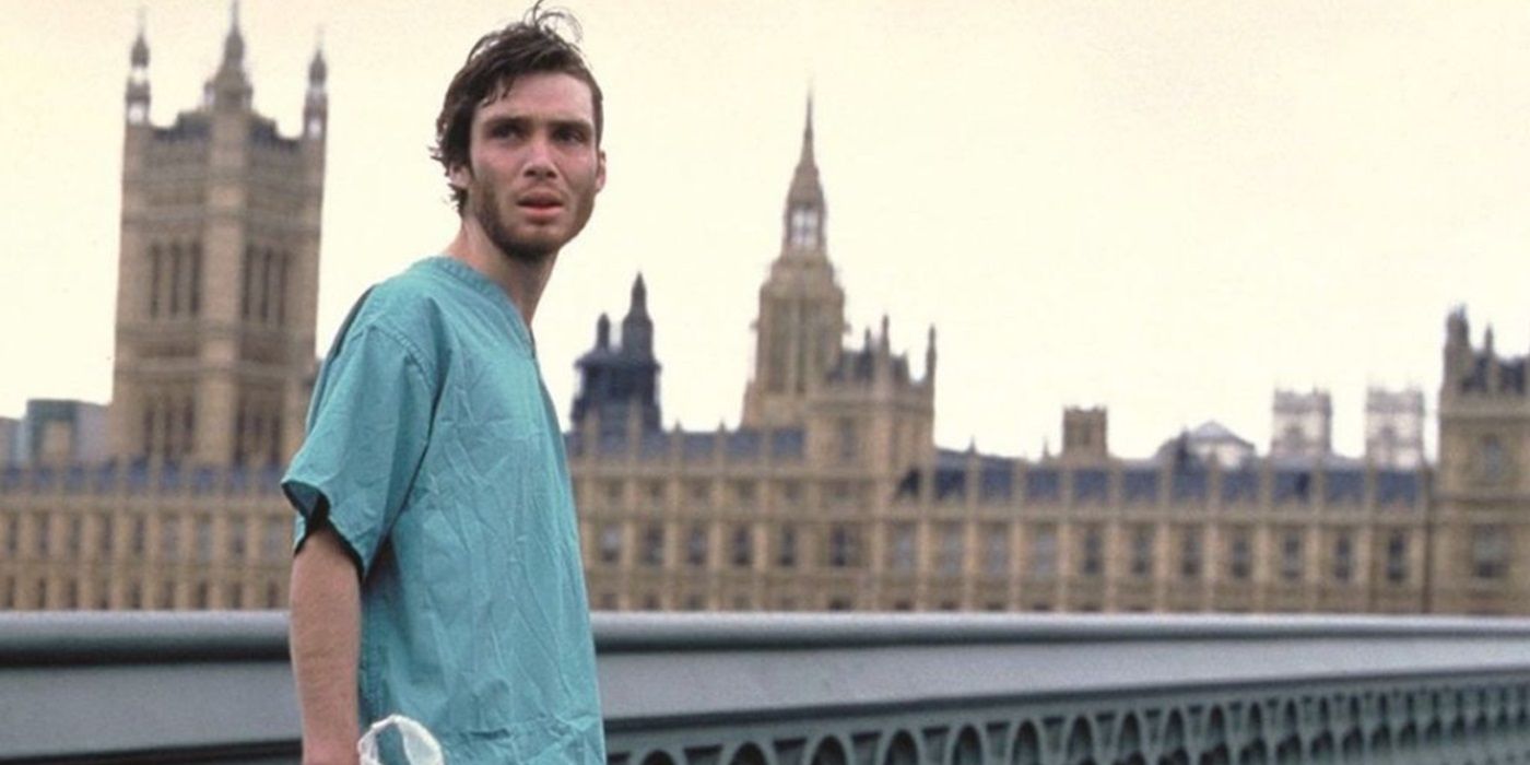 Cillian Murphy in a deserted London in 28 Days Later.