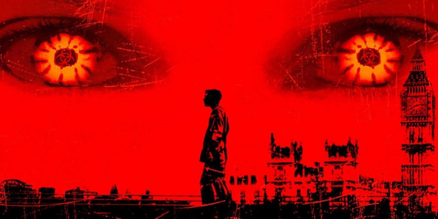 Red Eyes and silhouette of London from 28 Days Later.