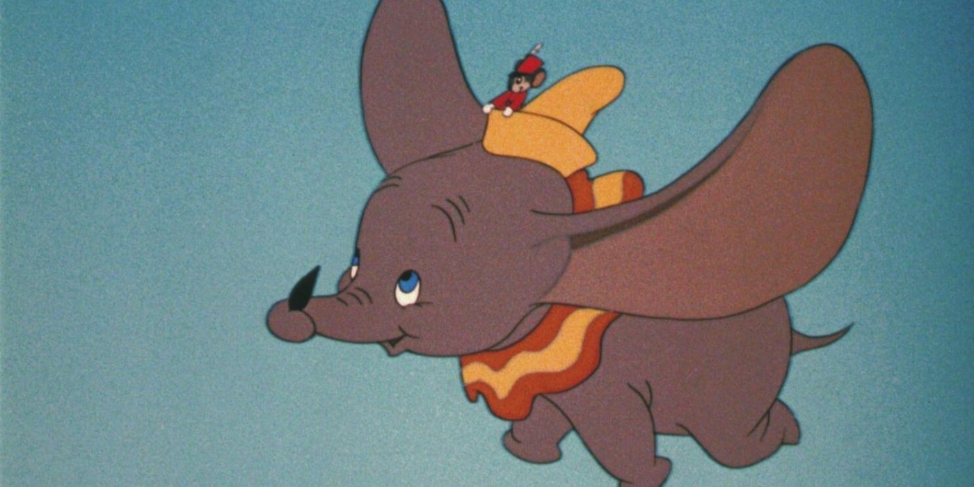 Dumbo the elephant flying around with his ears in Dumbo (1941)