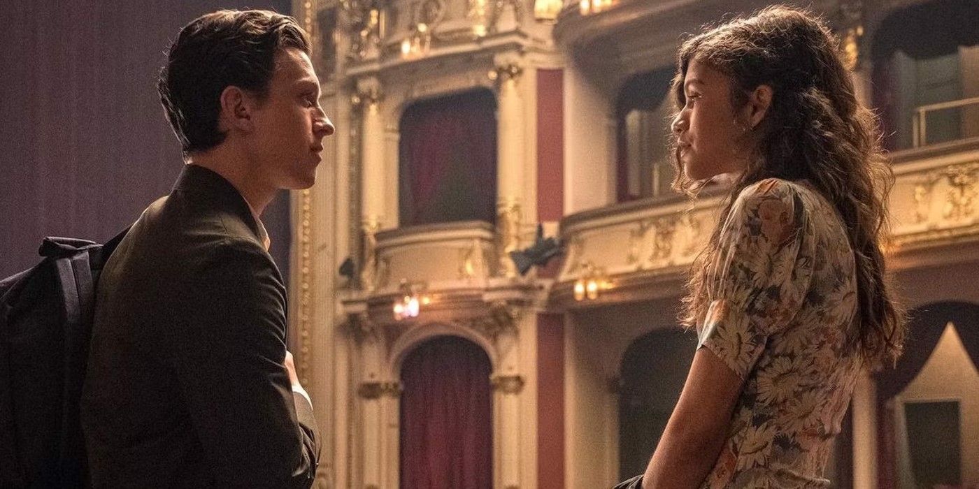 Tom Holland as Peter Parker and Zendaya as MJ in a Scene From Spider-Man Far From Home