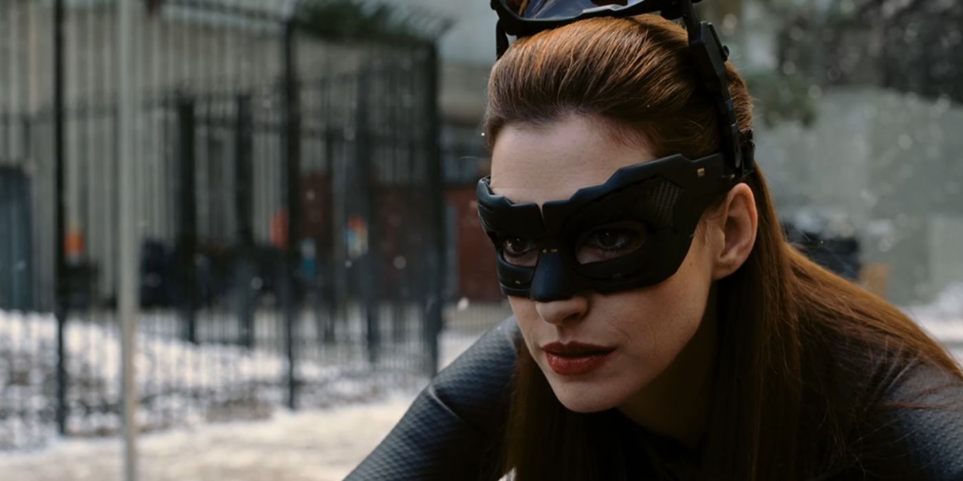 Anne Hathaway as Selina/Catwoman in The Dark Knight Rises (2012).