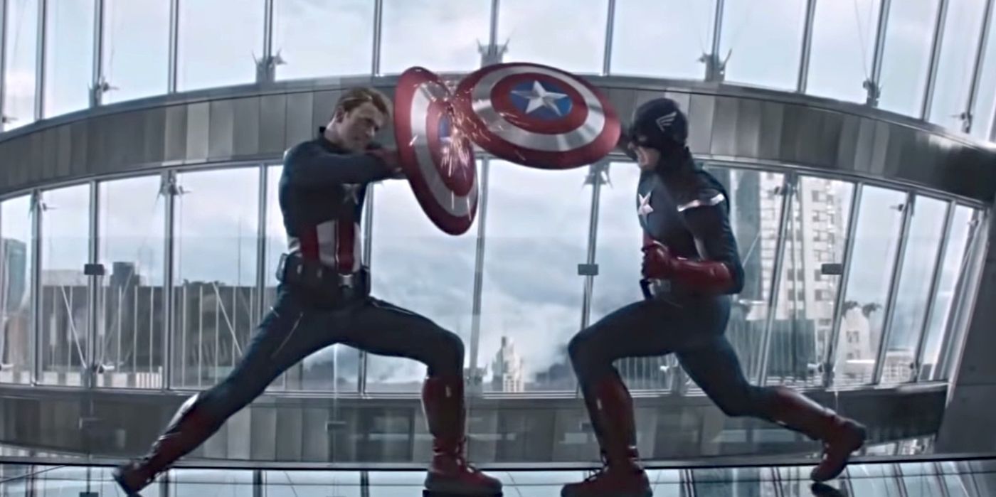 Avengers Endgame 2019 Chris Evans as Captain America fights himself