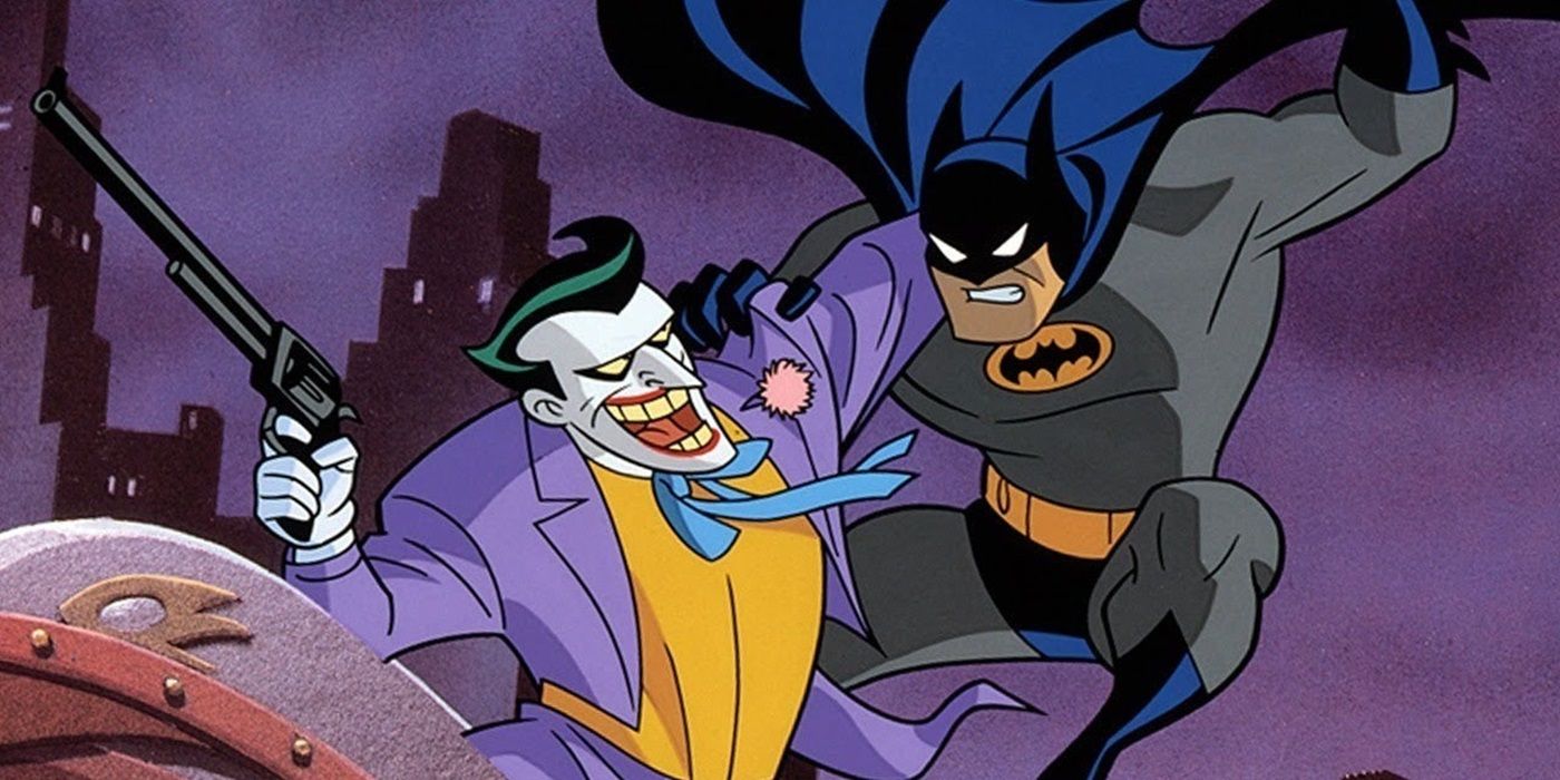 Batman fighting The Joker in Batman: The Animated Series.