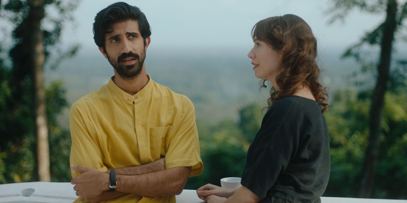 Ben and Suzanne discuss their relationship on a balcony in Sri Lanka in the SXSW movie in 4 parts
