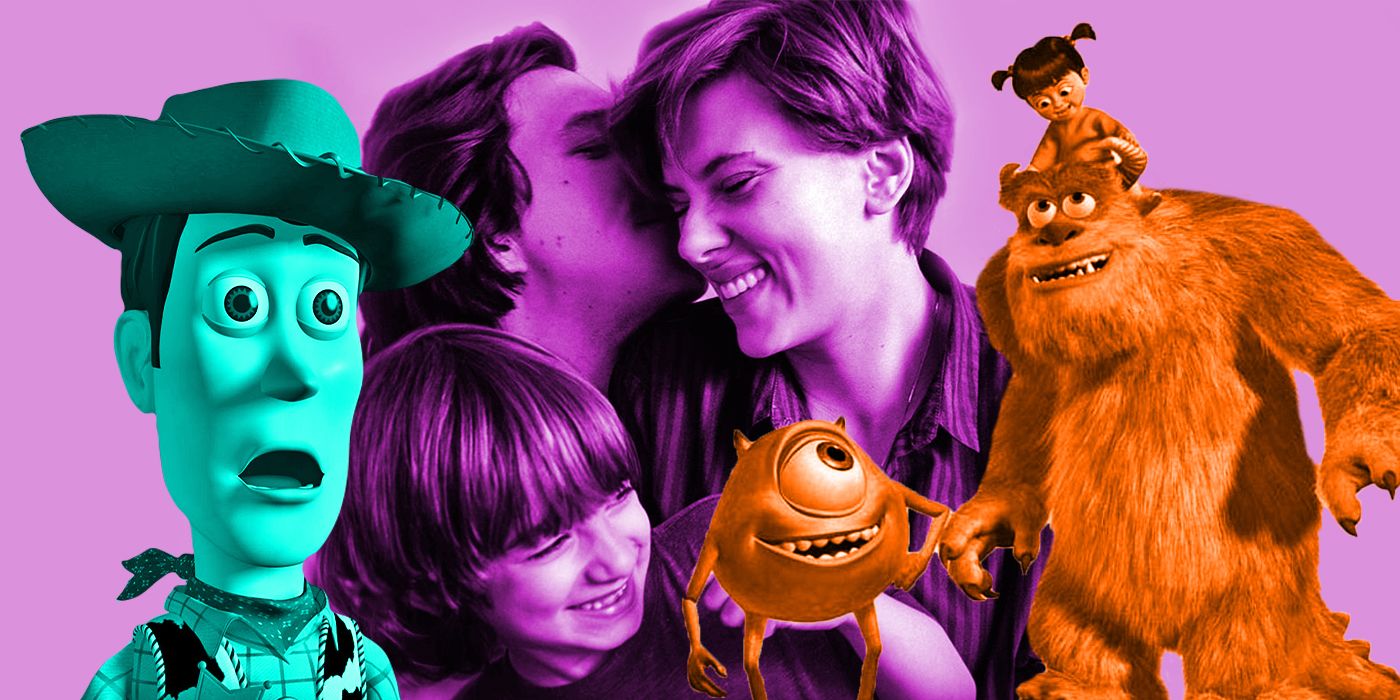 An edited image of Toy Story, Marriage Story, and Monsters, Inc.
