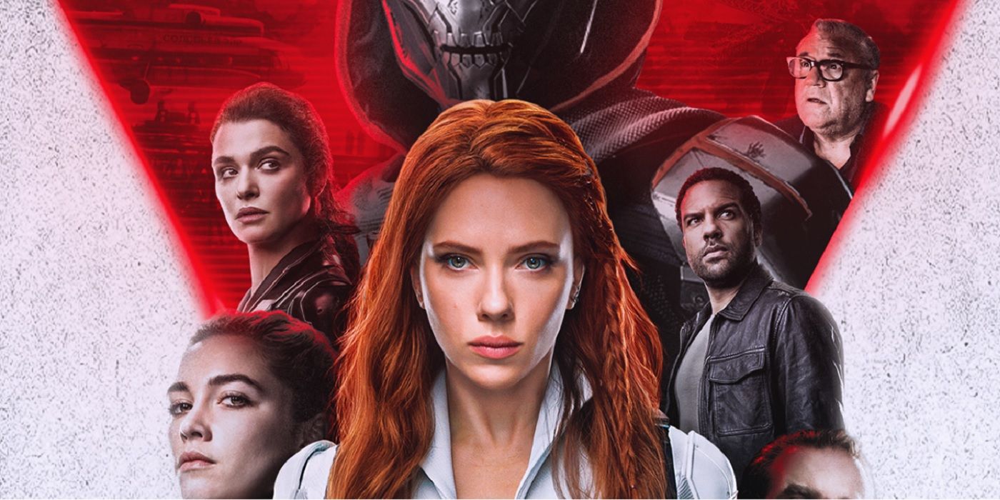 Black Widow poster with Natasha Romanoff at the center