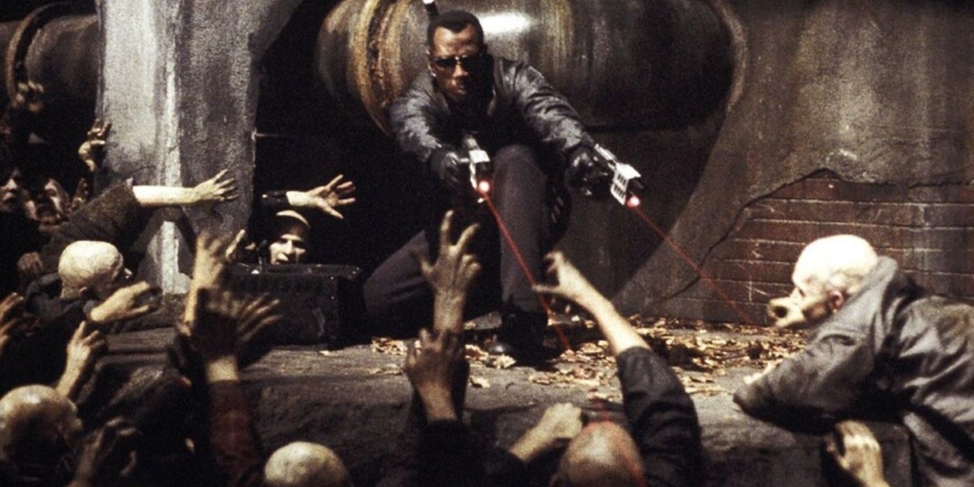 blade attacks some monsters in the film blade II