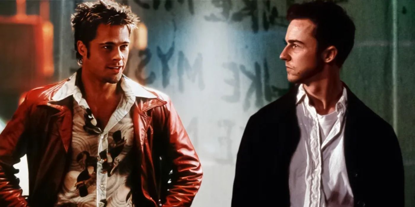 Fight Club 1999 Edward Norton as the Narrator and Brad Pitt as Tyler Durden