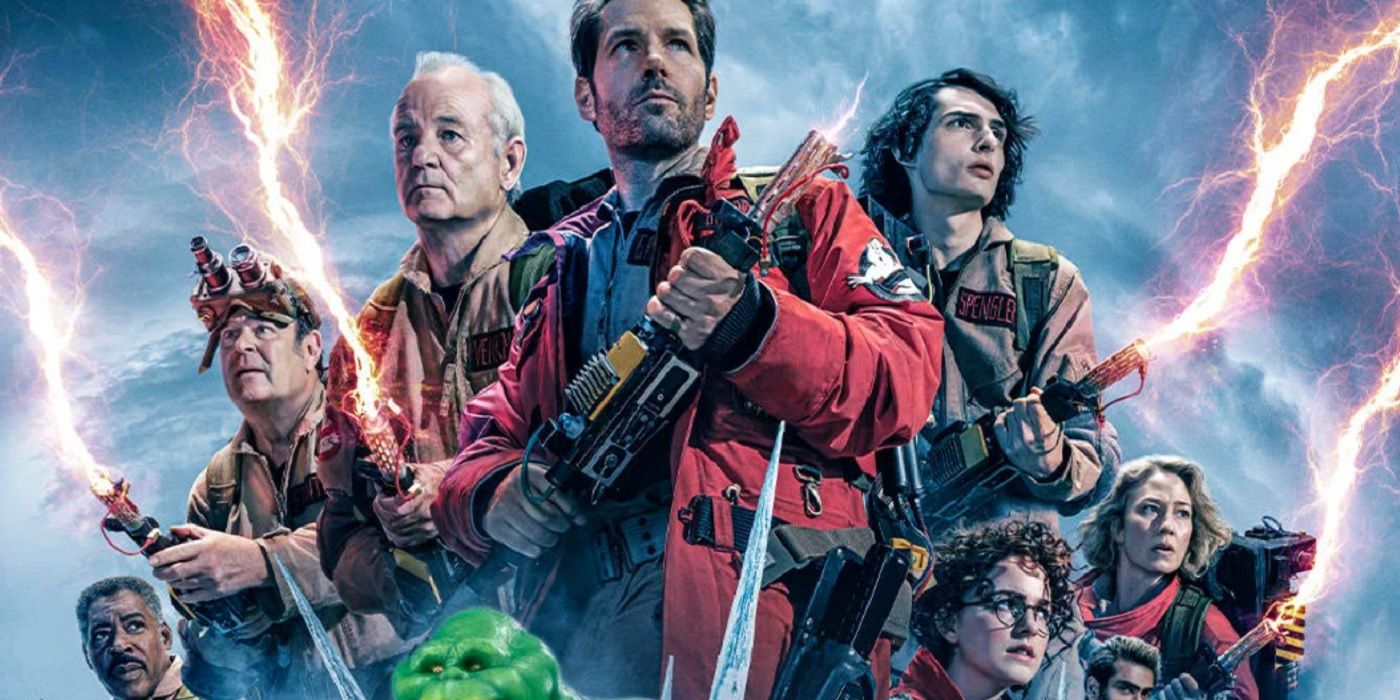 Ghostbusters Frozen Empire posters with Bill Murray Paul Rudd and cast