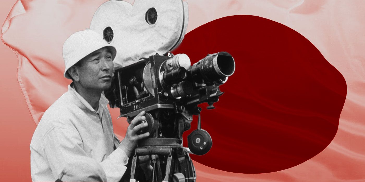 A custom image of Akira Kurosawa over the Japanese flag