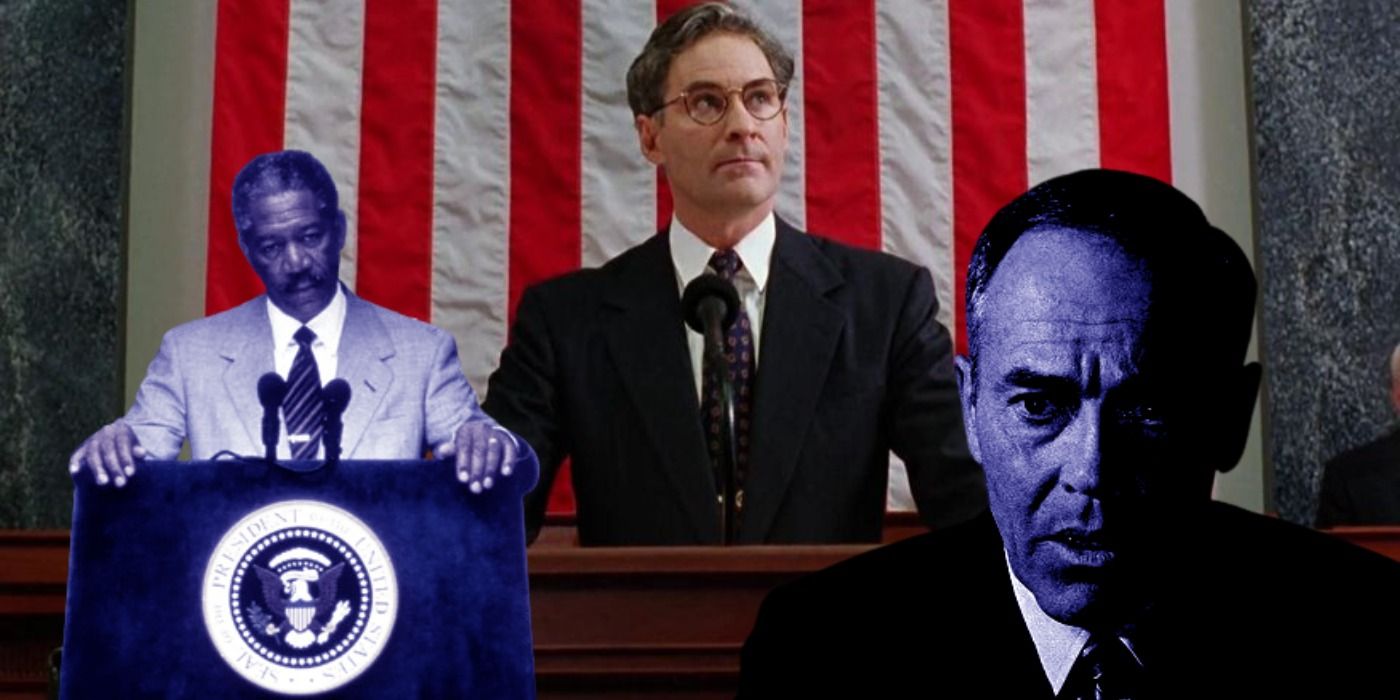Kevin Kline in Dave, Henry Fonda in Fail Safe, and Morgan Freeman in Deep Impact - Movie Presidents