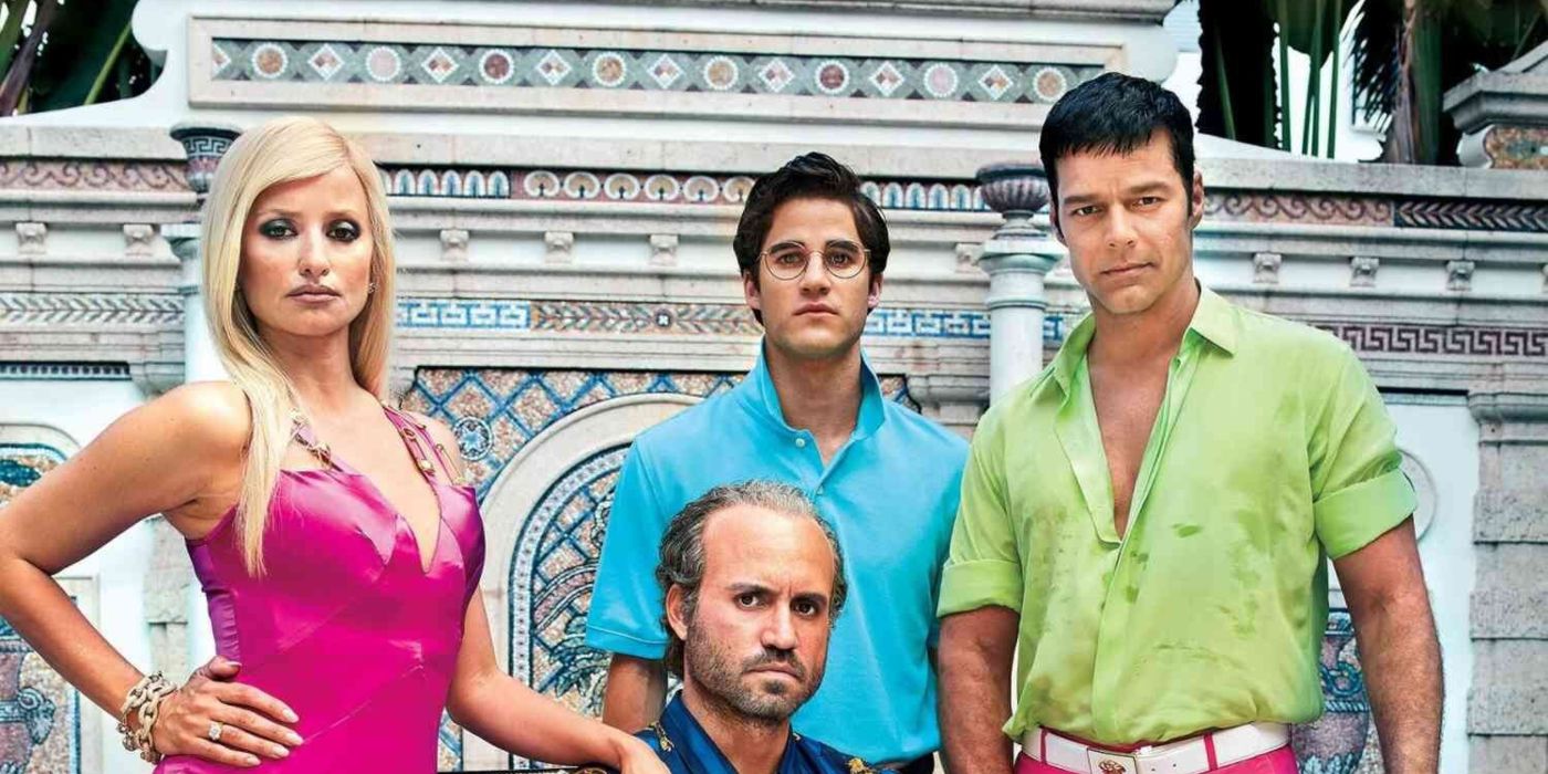 Darren Criss as Andrew, Edgar Ramírez as Gianni, Penélope Cruz as Donatella, with Ricky Martin in ACS