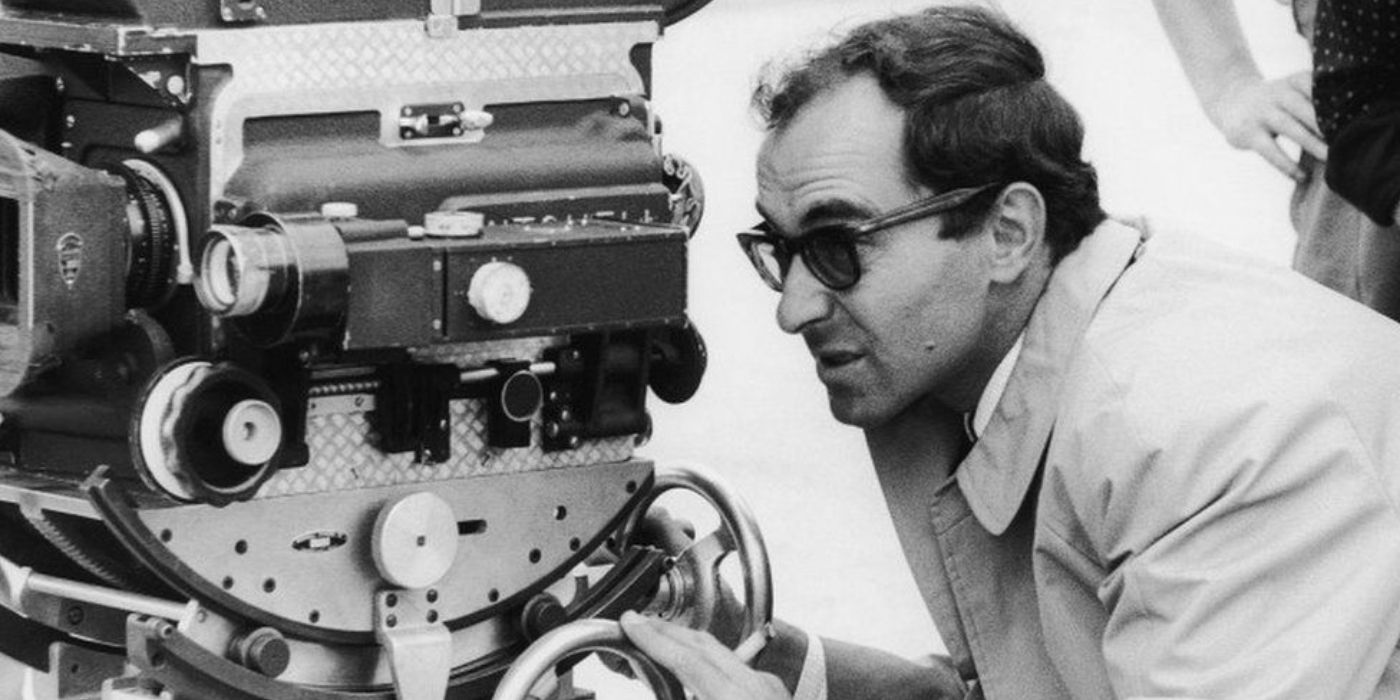 Jean-Luc Godard on the set of Pierrot le Fou