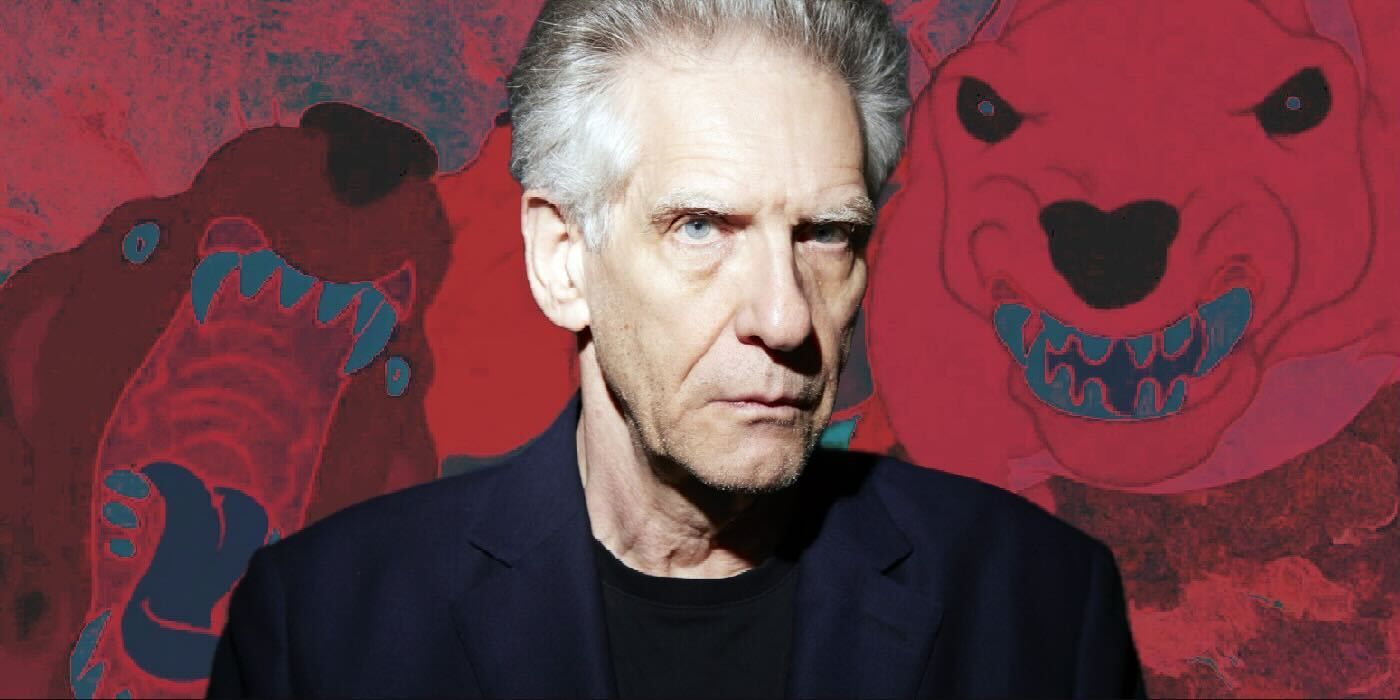 David Cronenberg with a colored scene from Bambi