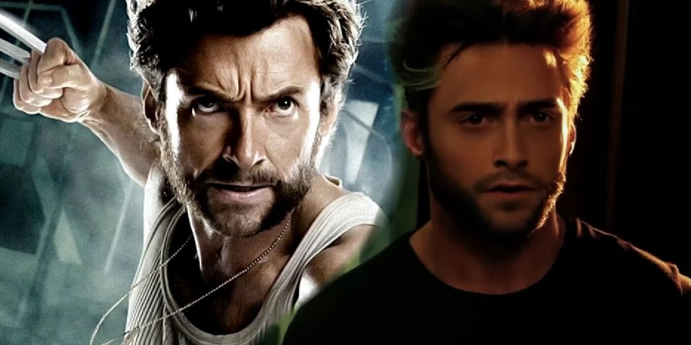 Hugh Jackman as Wolverine and deep fake Daniel Radcliffe Wolverine