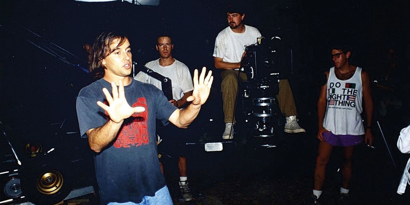 Linklater on the set of Dazed and Confused