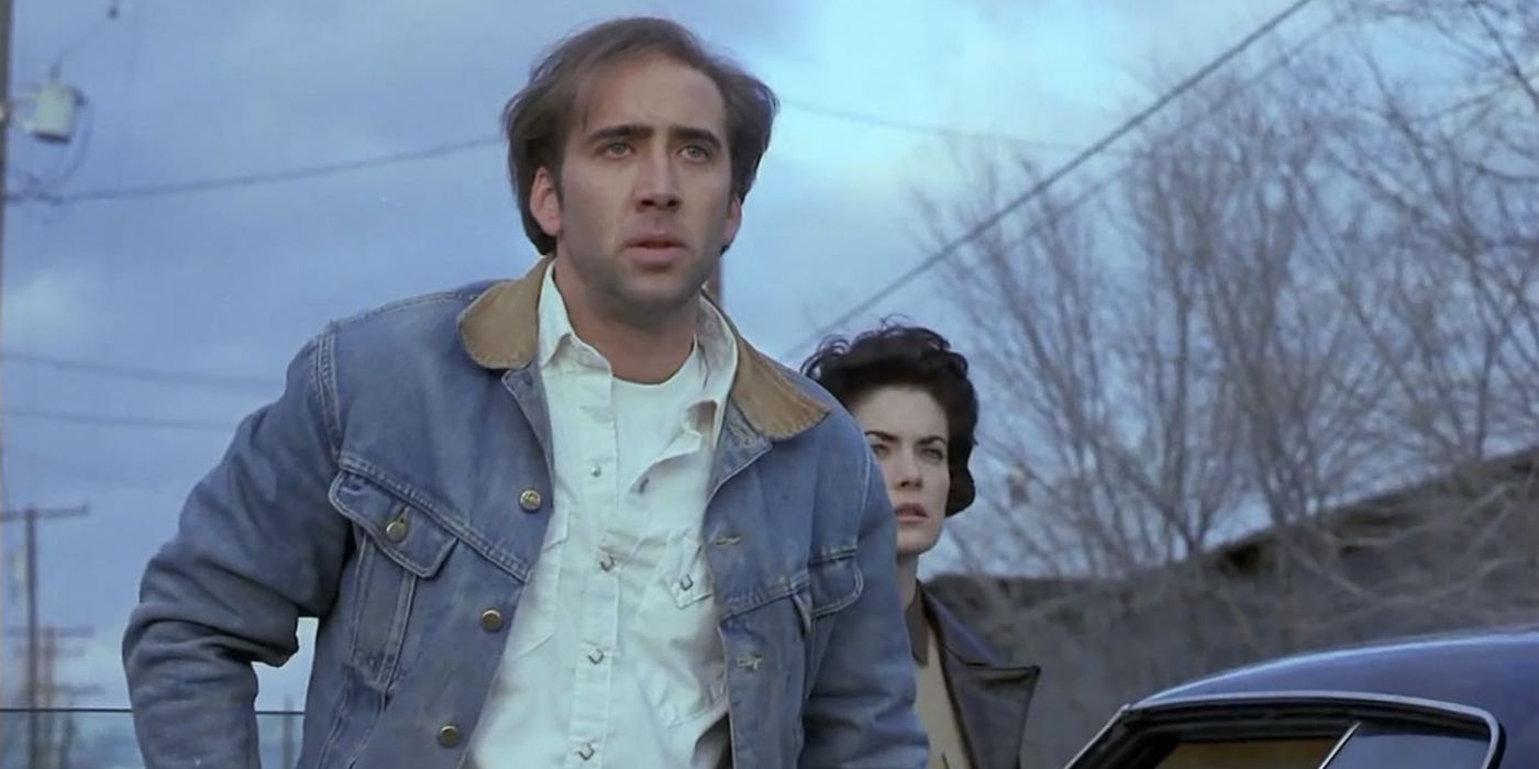 Nicolas Cage as Michael and Lara Flynn Boyle as Suzanne in Red Rock West